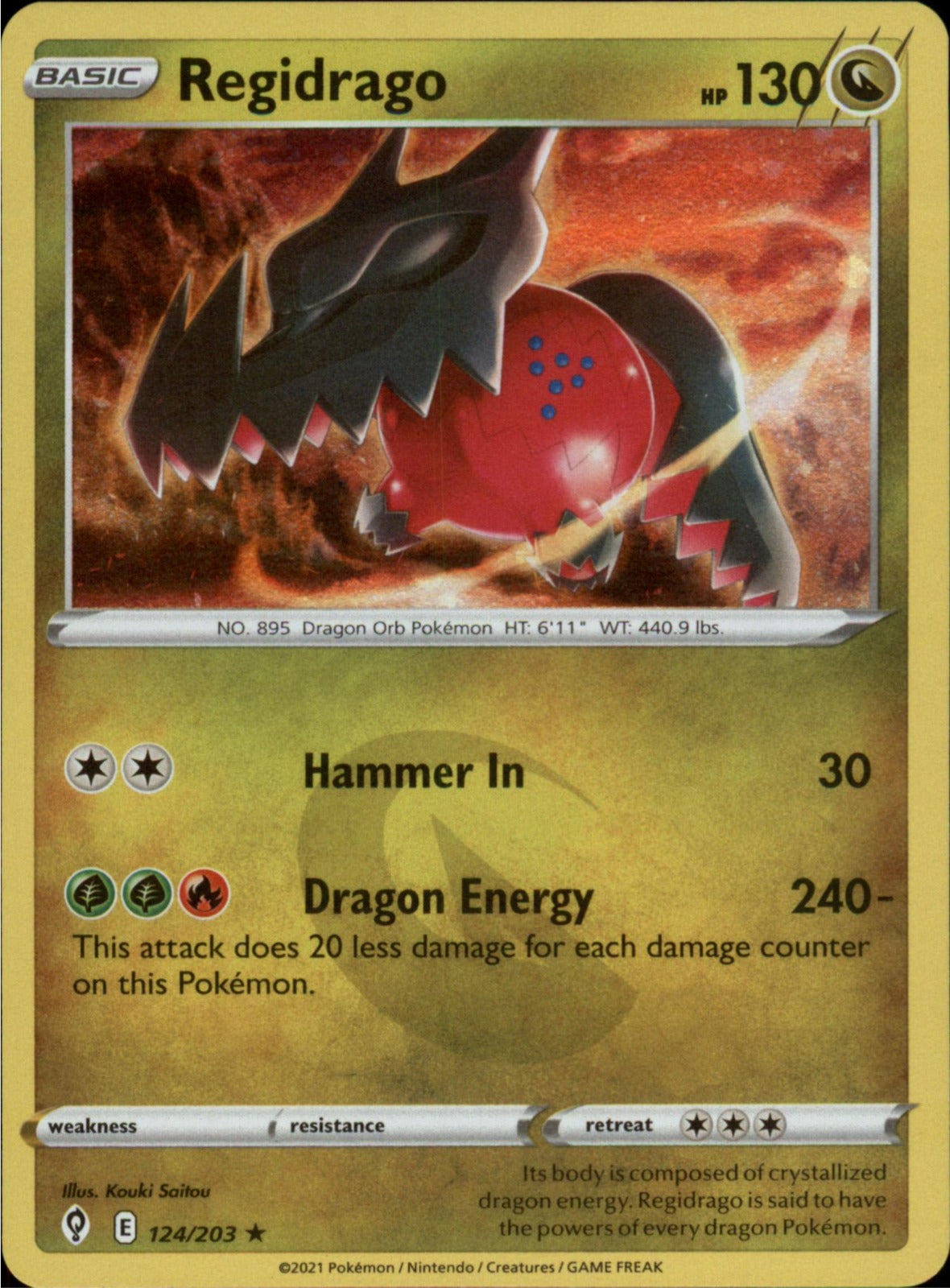 Pokemon Regidrago - (Cosmos Holo) Holo  124/203 NM