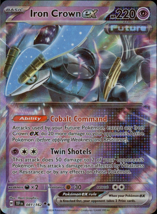 Pokemon Iron Crown ex - Double Rare SV05: Temporal Forces 081/162 NM Holo