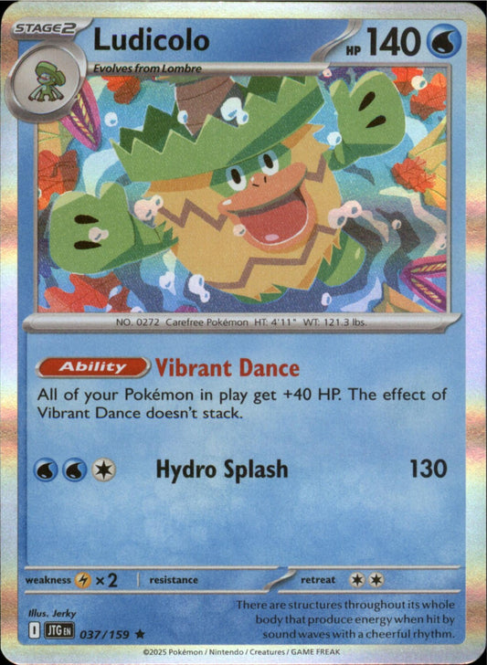 Pokemon Ludicolo Rare SV09: Journey Together 037/159 NM Holo