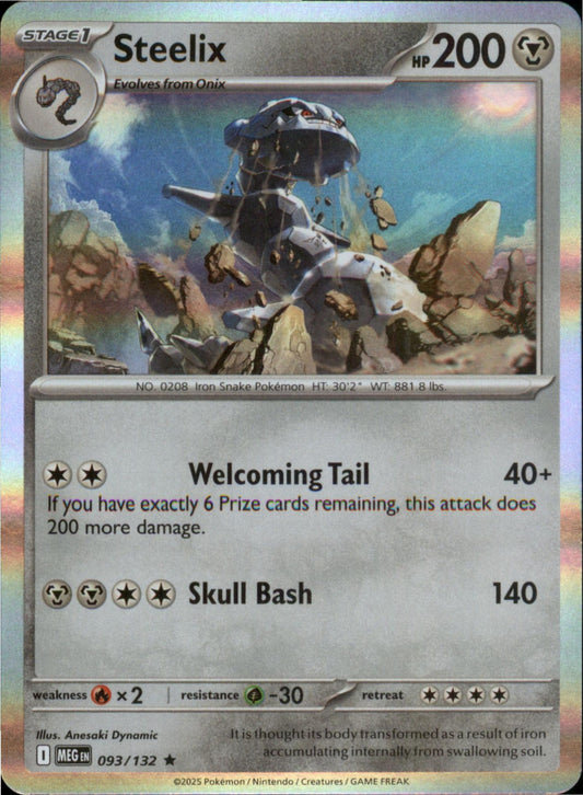 Pokemon Steelix Rare ME01: Mega Evolution 093/132 NM Holo