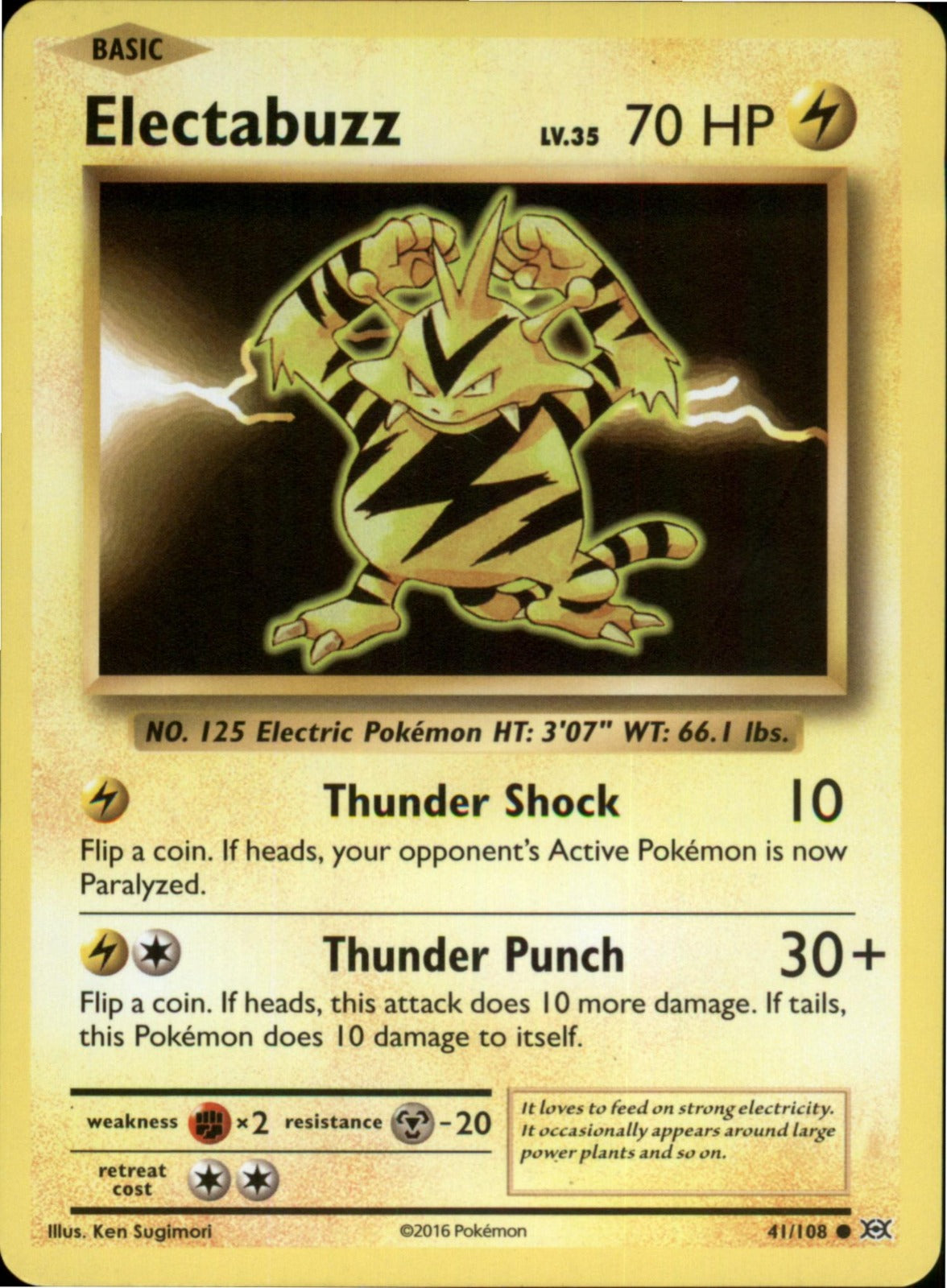 Pokemon Electabuzz Common XY - Evolutions 41/108 LP