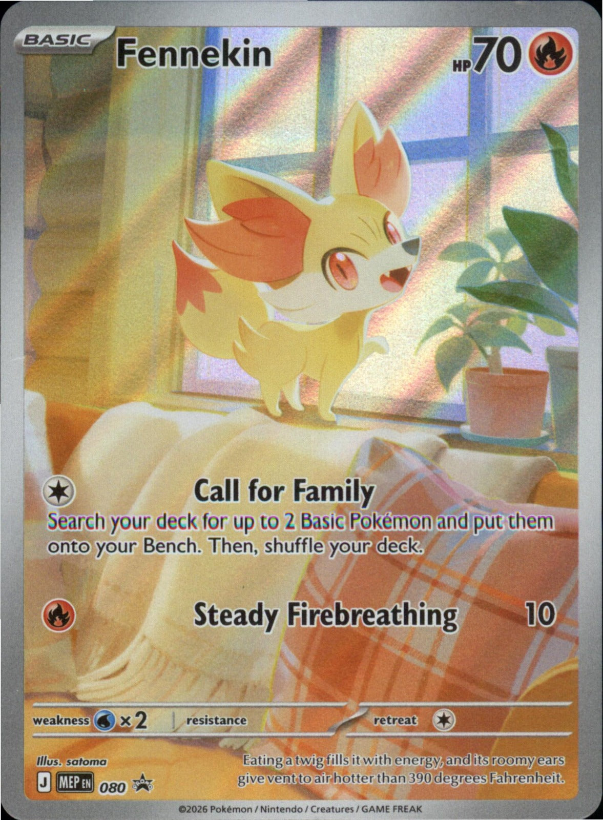 Pokemon Fennekin Promo ME: Mega Evolution Promo 080 NM Holo
