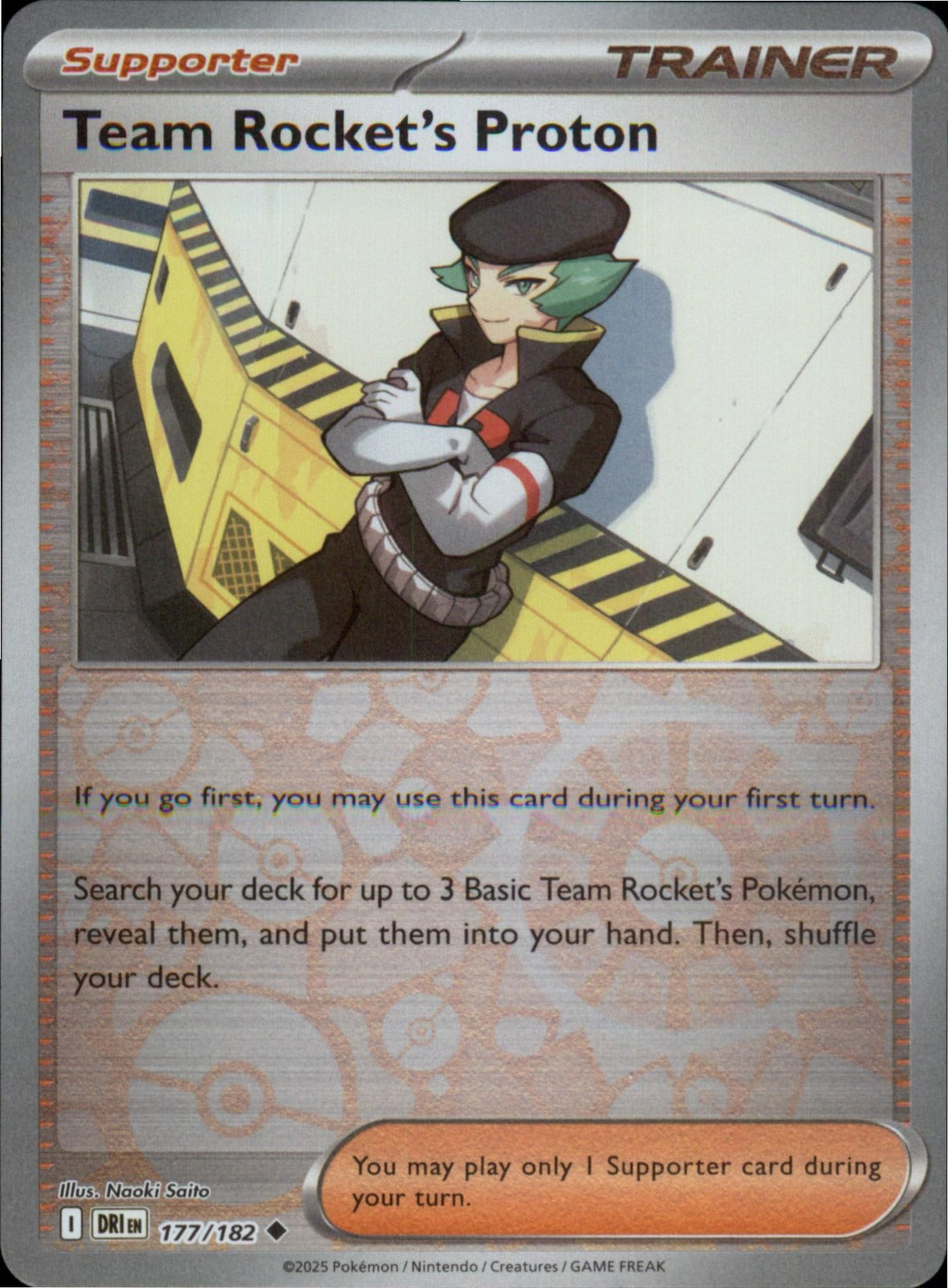 Pokemon Team Rocket's Proton Uncommon Destined Rivals 177/182 NM Reverse Holo