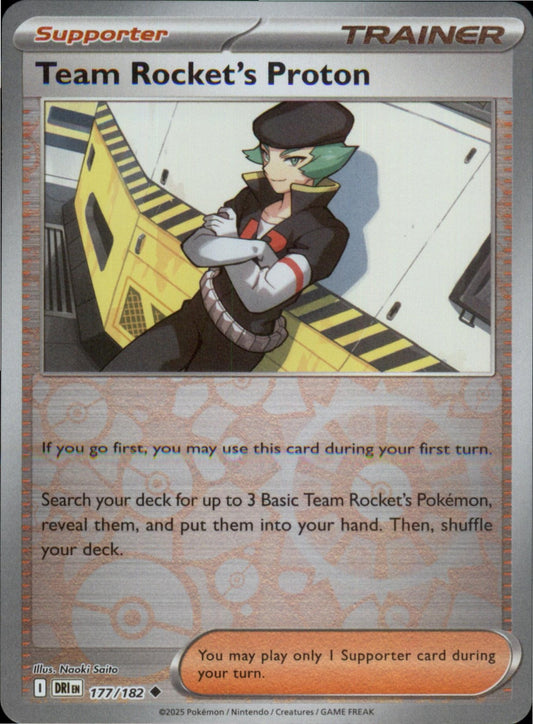 Pokemon Team Rocket's Proton Uncommon Destined Rivals 177/182 NM Reverse Holo