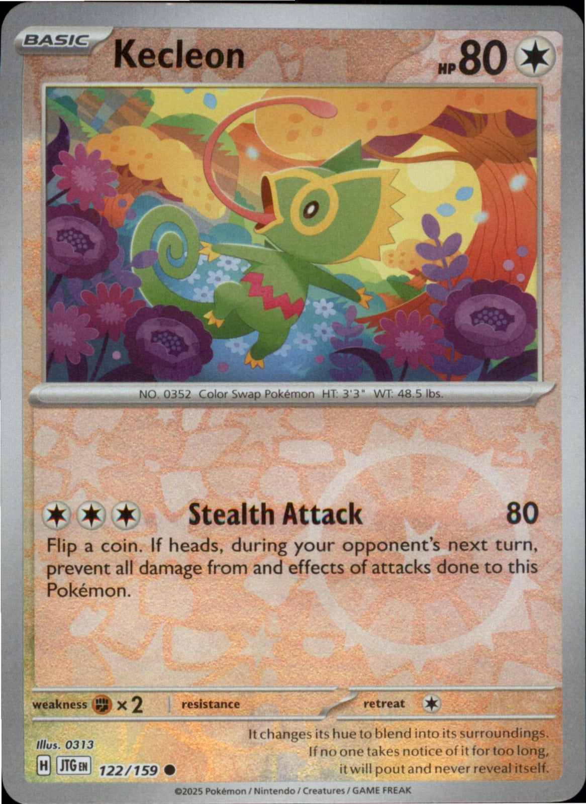 Pokemon Kecleon Common SV09: Journey Together 122/159 NM Reverse Holo