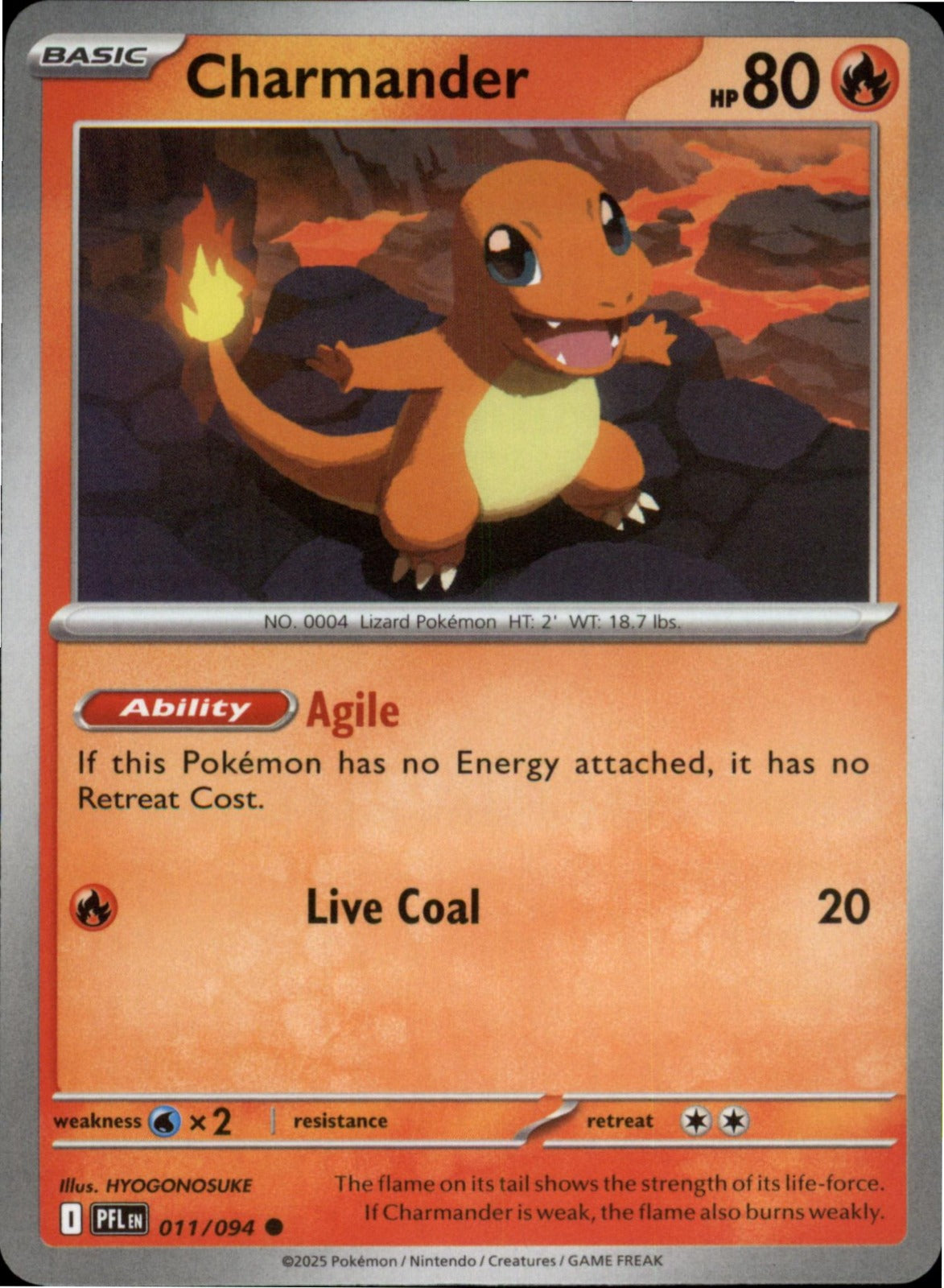 Pokemon Charmander Common ME02: Phantasmal Flames 011/094 NM