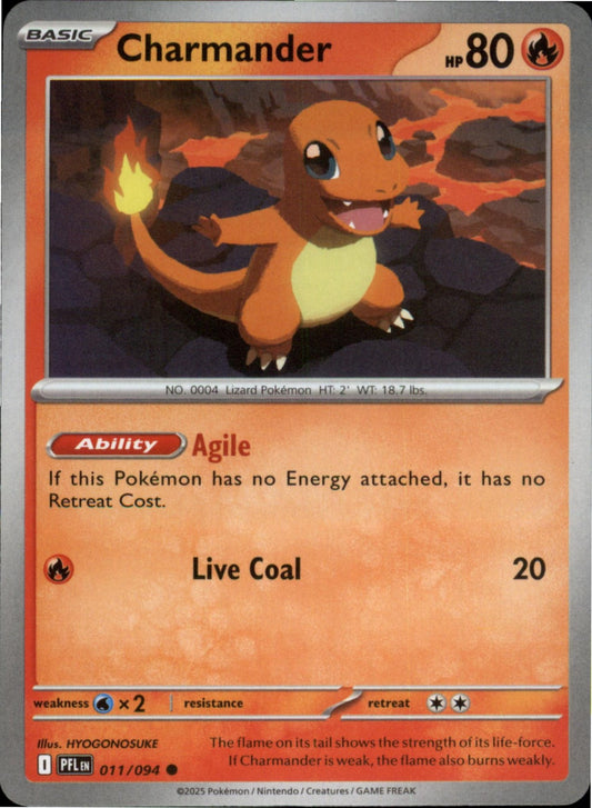 Pokemon Charmander Common ME02: Phantasmal Flames 011/094 NM