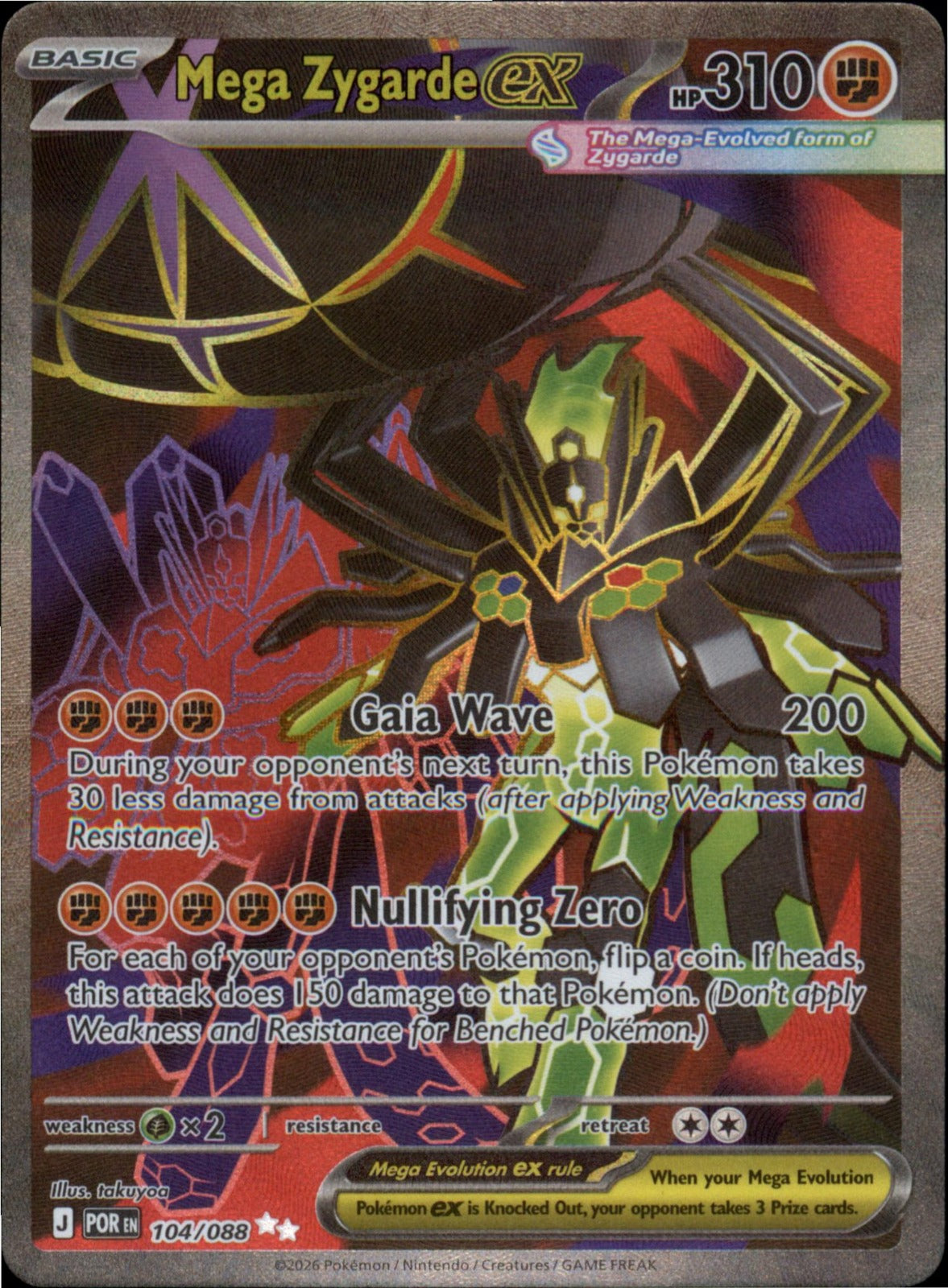 Pokemon Mega Zygarde ex Ultra Rare ME03: Perfect Order 104/088 NM Holo