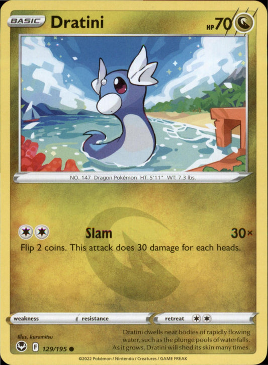 Pokemon Dratini Common SWSH12: Silver Tempest 129/195 NM