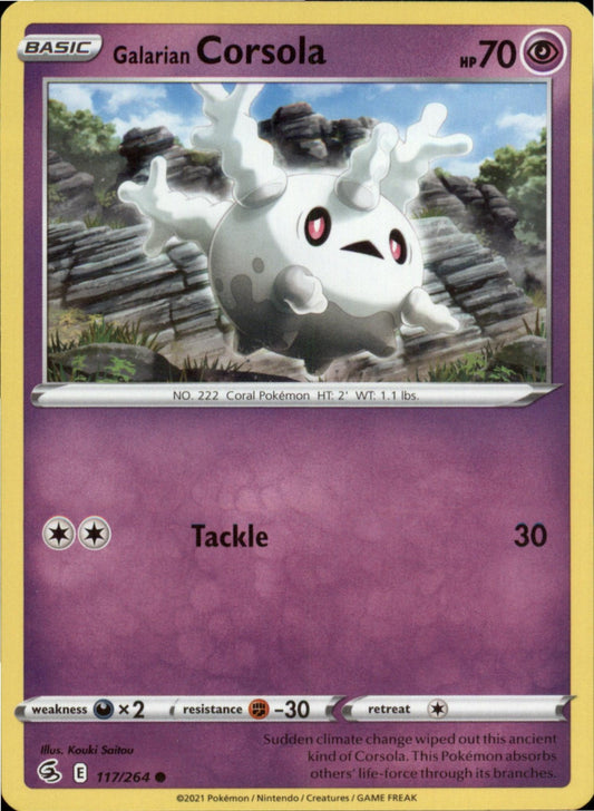 Pokemon Galarian Corsola Common SWSH08: Fusion Strike 117/264 NM