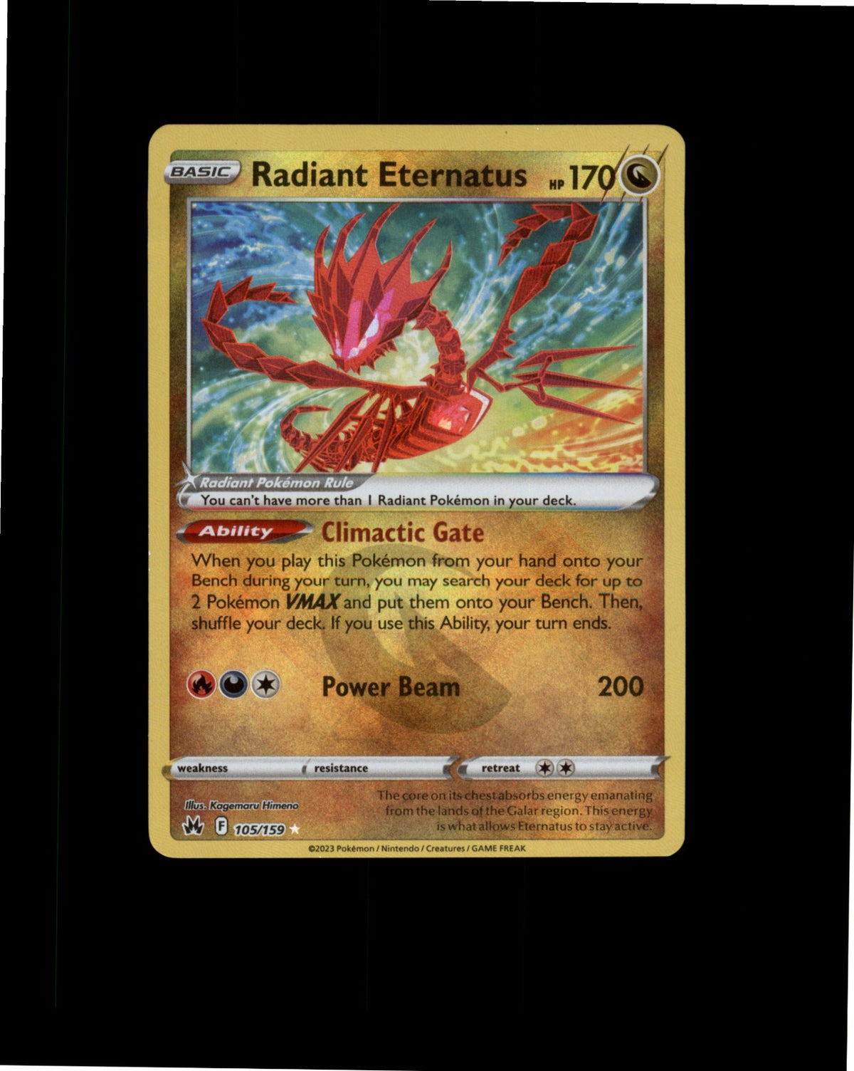 Pokemon Radiant Eternatus Radiant Rare SWSH: Crown Zenith 105/159 NM