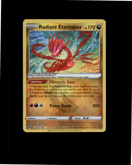 Pokemon Radiant Eternatus Radiant Rare SWSH: Crown Zenith 105/159 NM