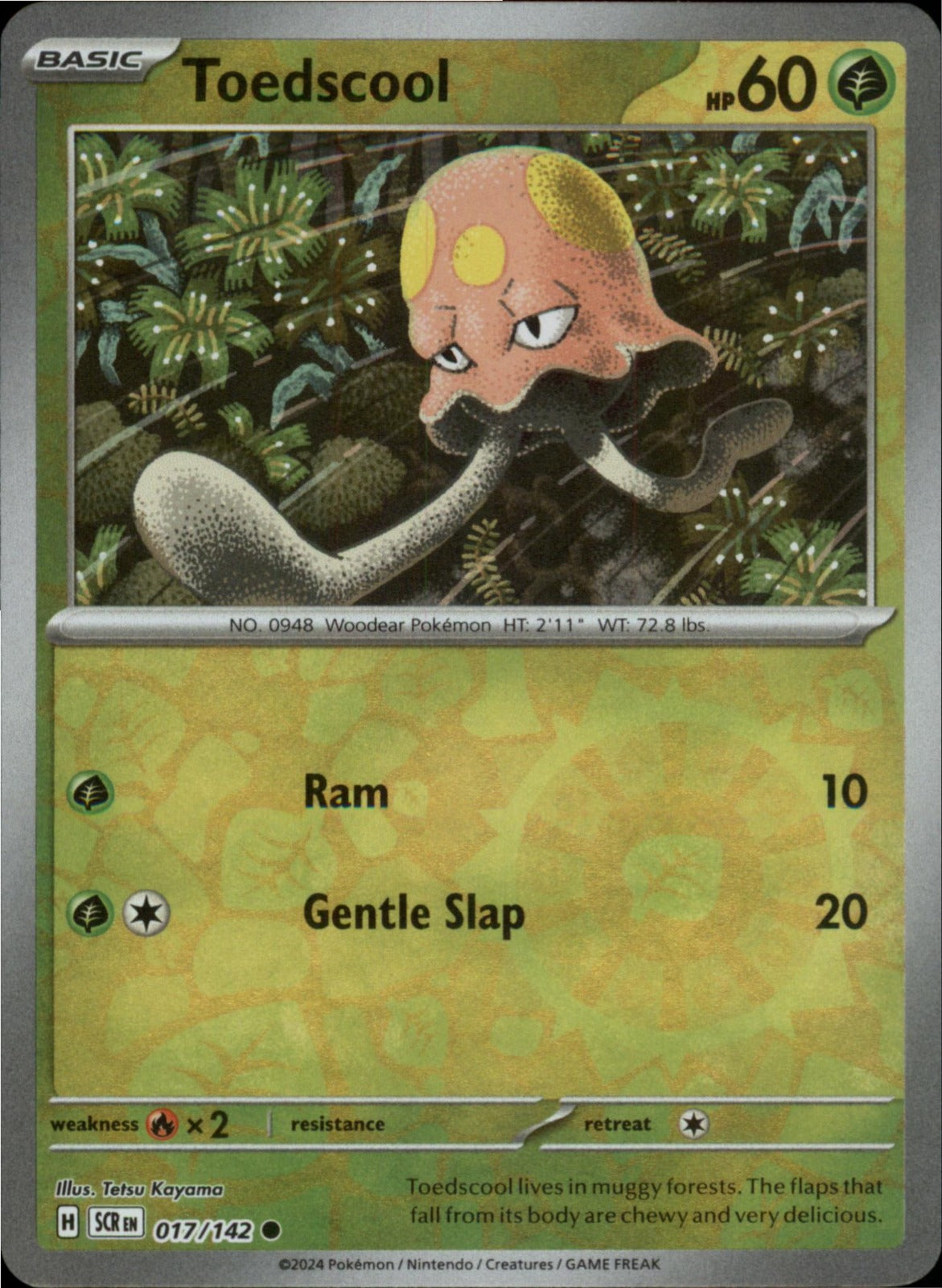 Pokemon Toedscool Common SV07: Stellar Crown 017/142 NM Reverse Holo