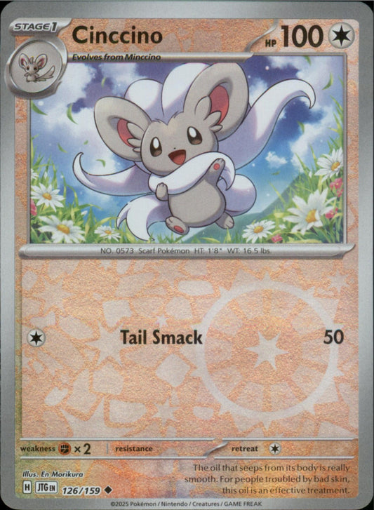 Pokemon Cinccino Uncommon SV09: Journey Together 126/159 NM Reverse Holo