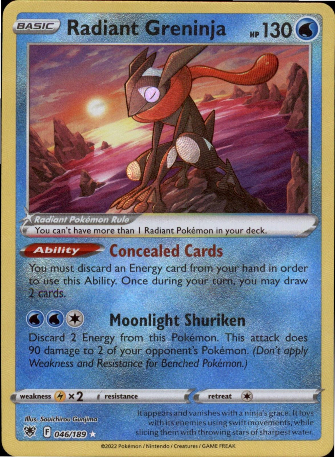 Pokemon Radiant Greninja Radiant Rare SWSH10: Astral Radiance 046/189 NM