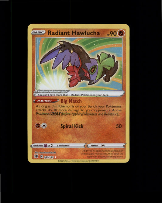 Pokemon Radiant Hawlucha Radiant Rare SWSH10: Astral Radiance 081/189 NM