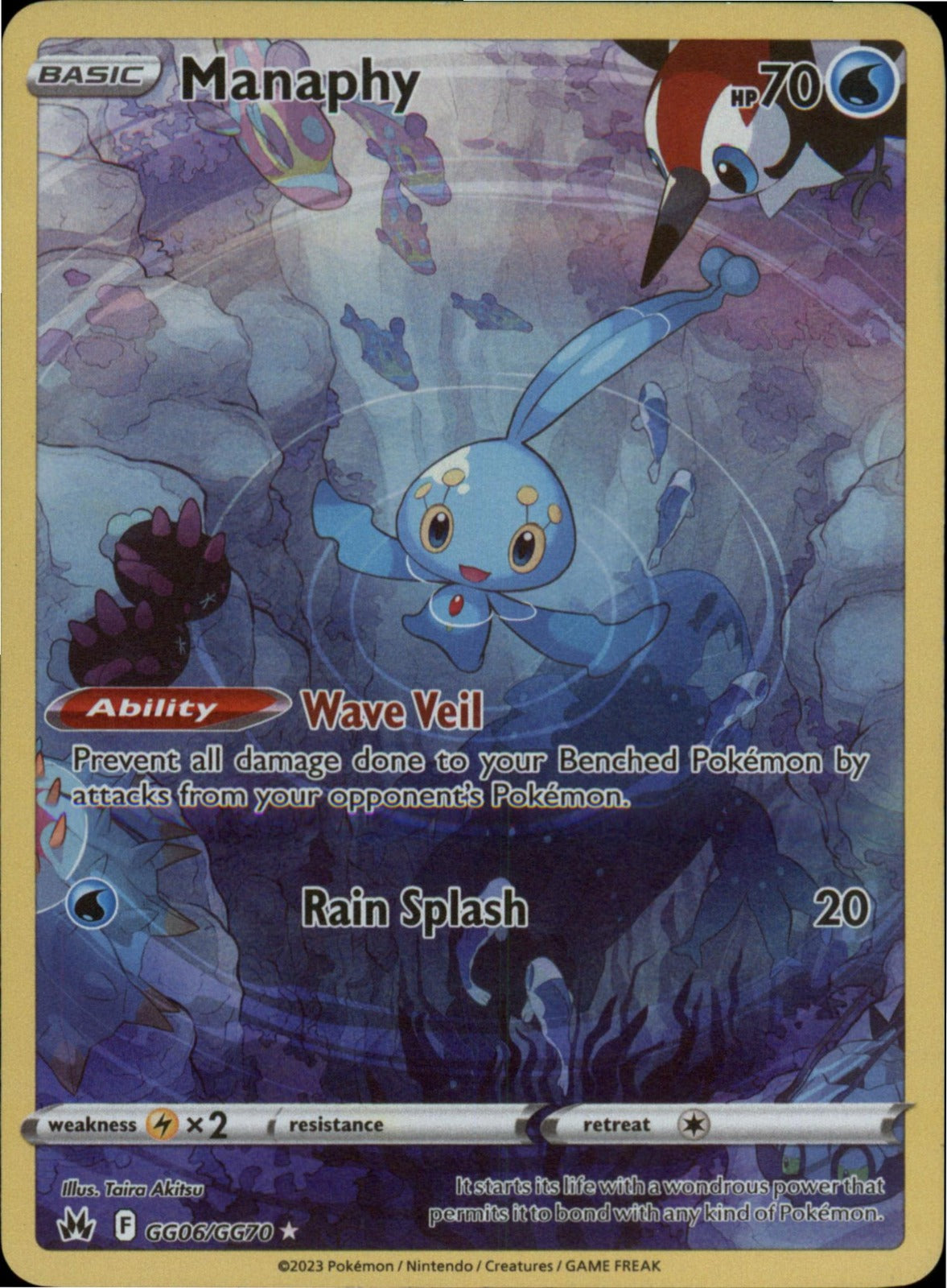 Pokemon Manaphy SWSH: Crown Zenith: Galarian Gallery GG06/GG70 NM Holo