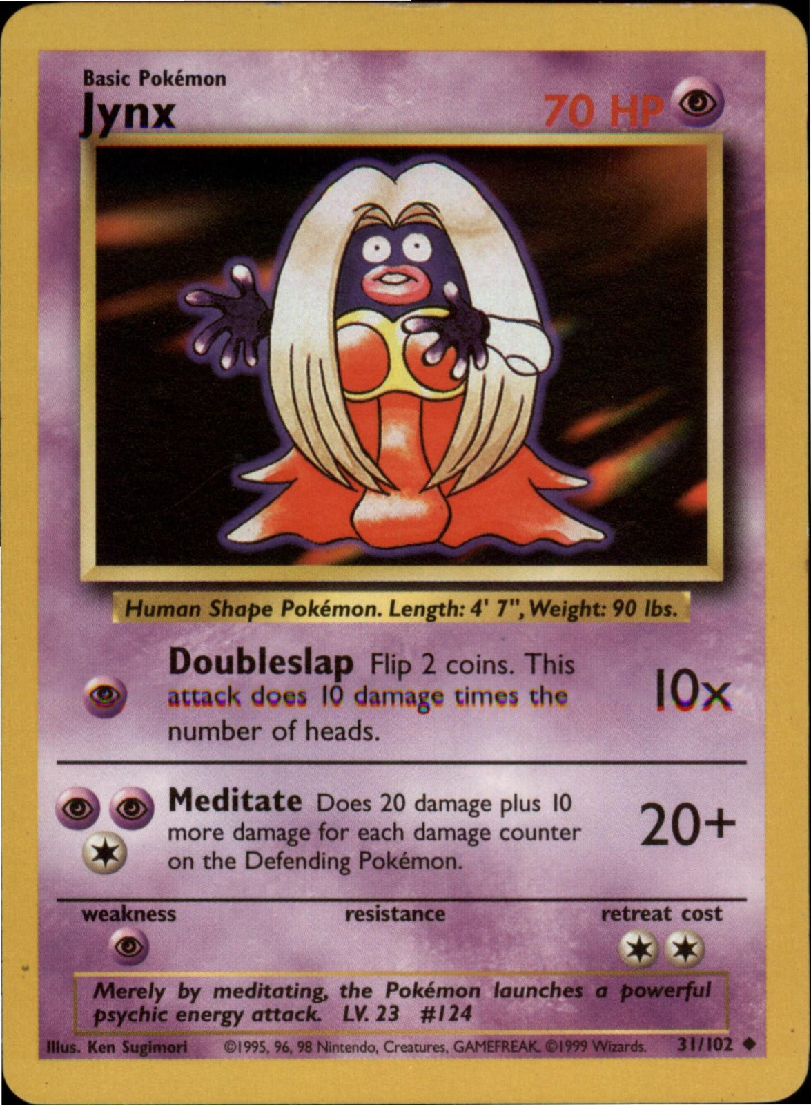 Pokemon Jynx Uncommon Base Set 031/102 LP