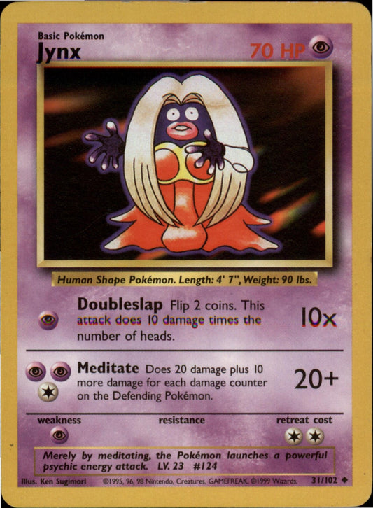 Pokemon Jynx Uncommon Base Set 031/102 LP