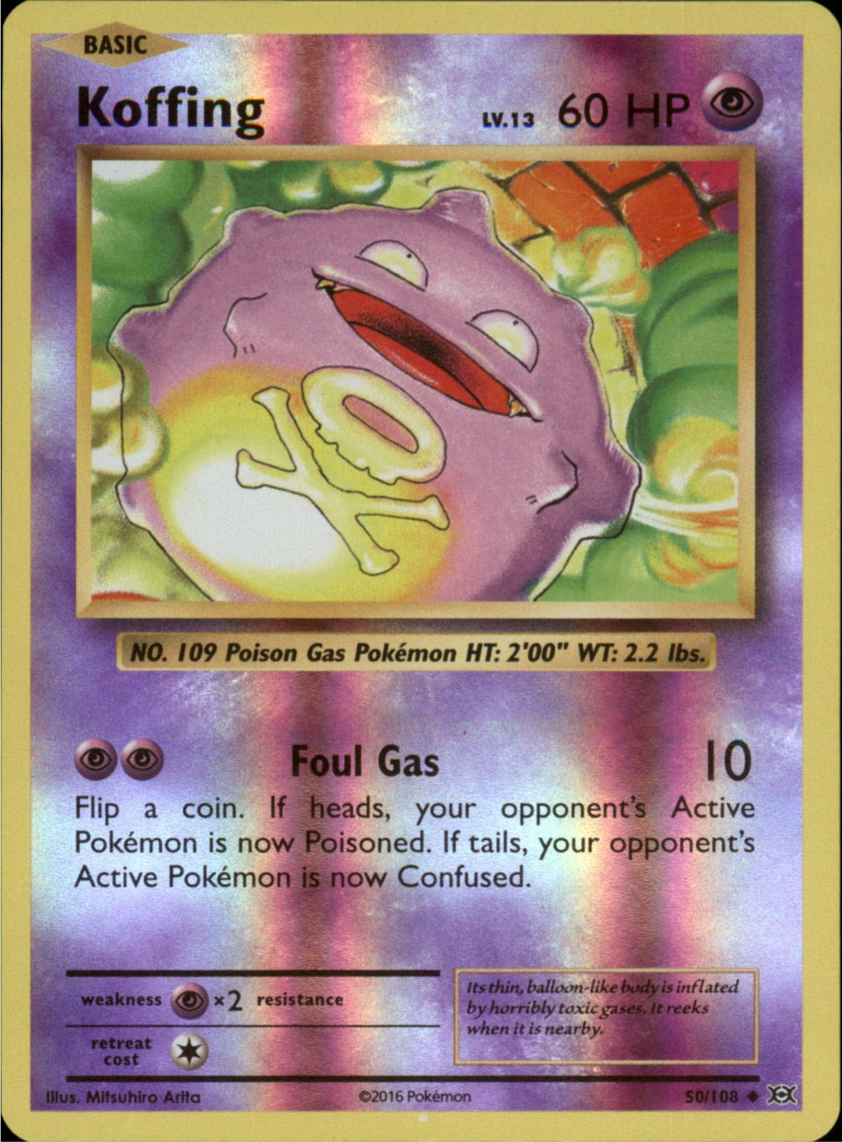 Pokemon Koffing Uncommon XY - Evolutions 50/108 NM Reverse Holo