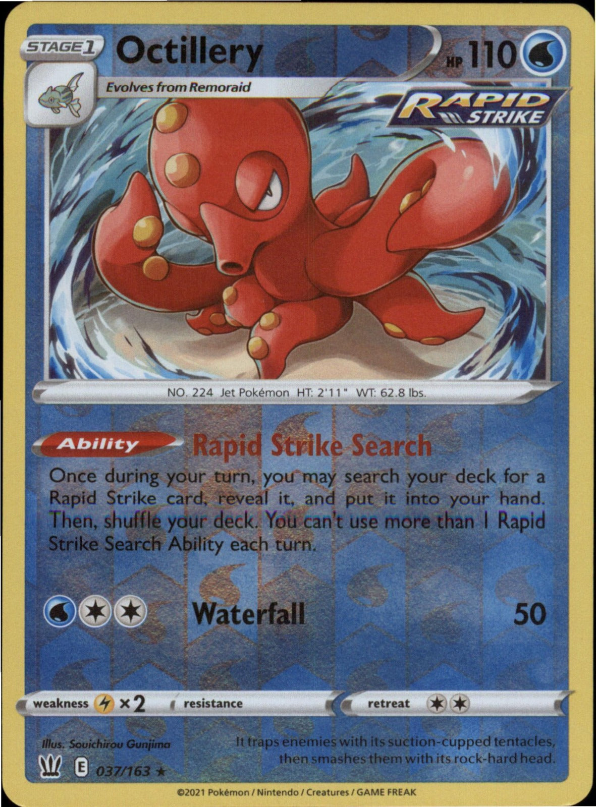 Pokemon Octillery Holo Rare SWSH05: Battle Styles 037/163 NM Reverse