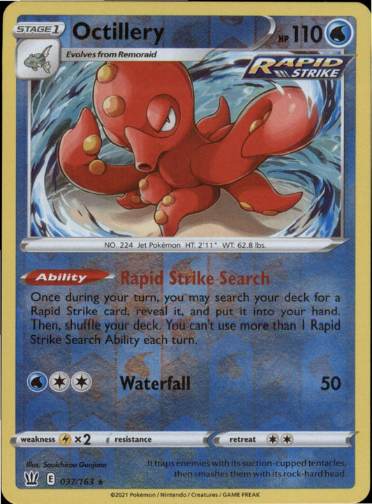 Pokemon Octillery Holo Rare SWSH05: Battle Styles 037/163 NM Reverse