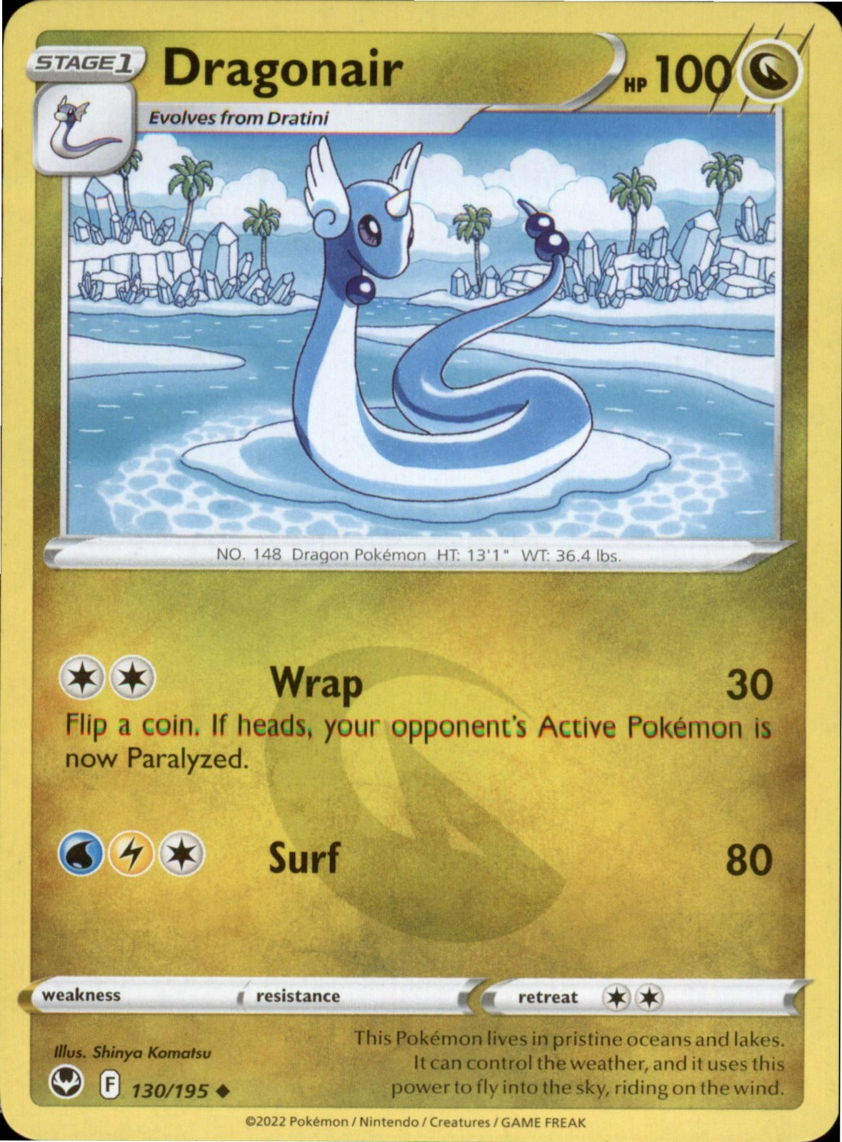 Pokemon Dragonair Uncommon SWSH12: Silver Tempest 130/195 NM