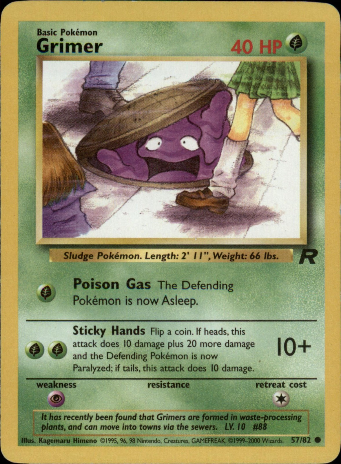 Pokemon Grimer Common Team Rocket 57/82 LP Unlimited