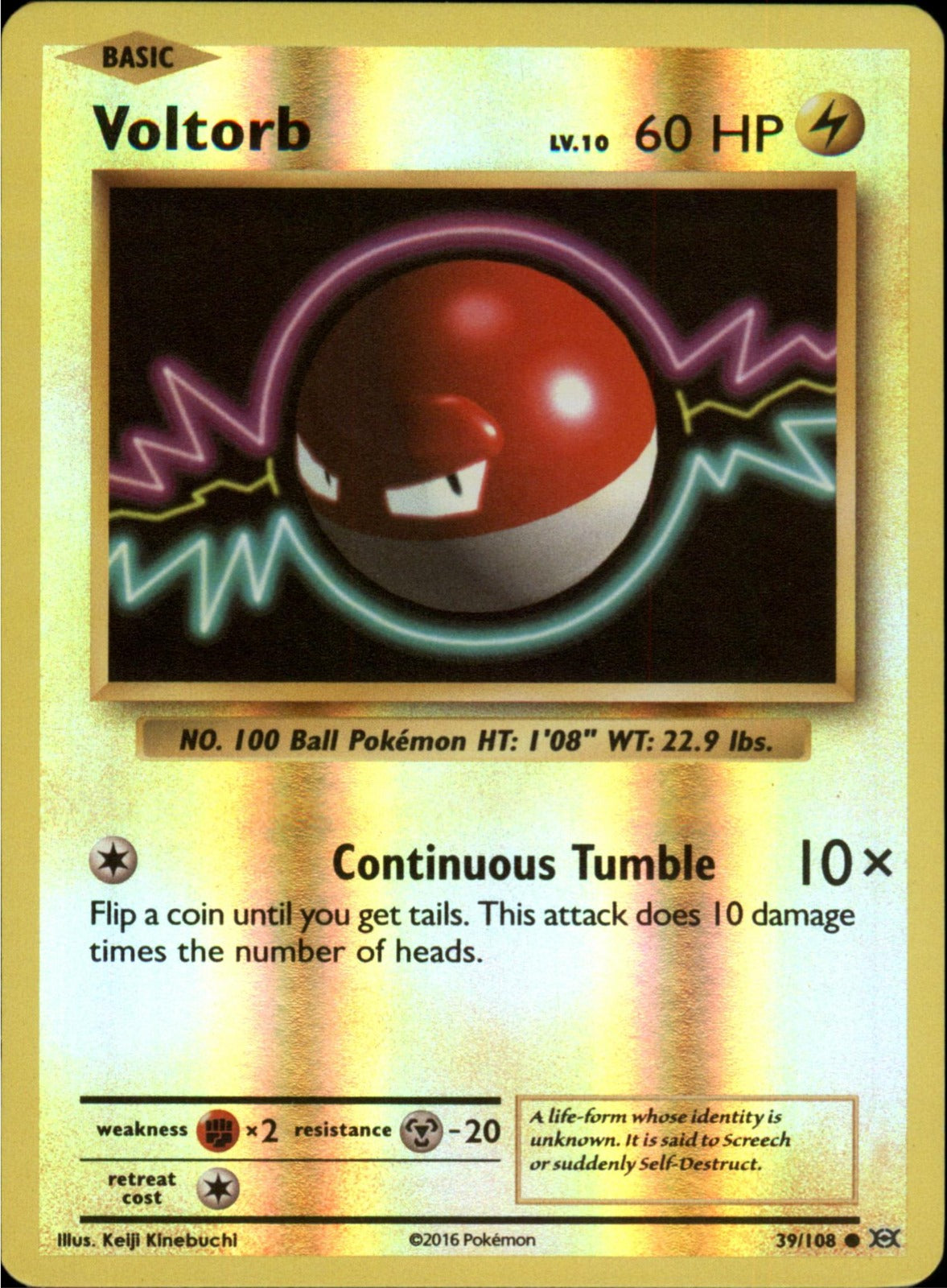 Pokemon Voltorb Common XY - Evolutions 39/108 NM Reverse Holo
