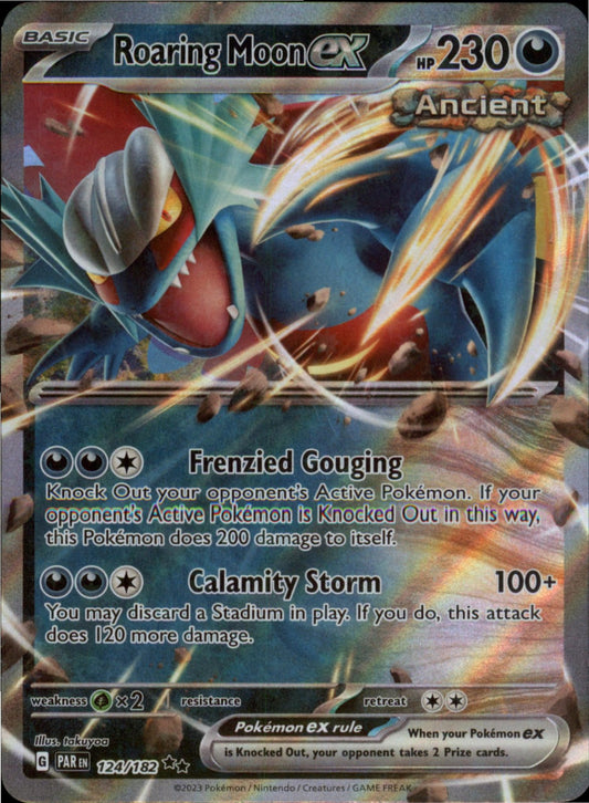 Pokemon Roaring Moon ex Double Rare SV04: Paradox Rift 124/182 NM Holo