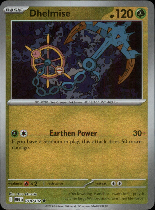 Pokemon Dhelmise Common ME01: Mega Evolution 018/132 NM Reverse Holo