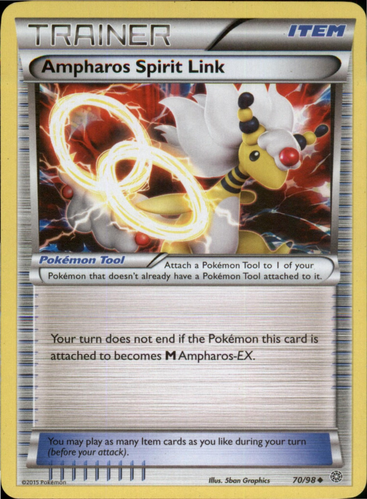 Pokemon Ampharos Spirit Link Uncommon XY - Ancient Origins 70/98 LP
