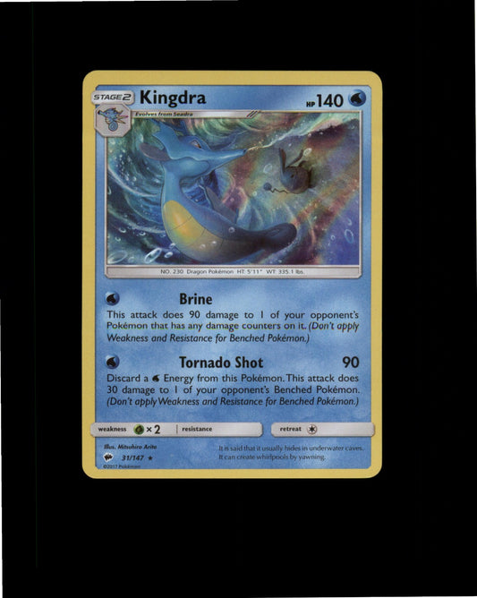 Pokemon Kingdra Holo Rare SM - Burning Shadows 31/147 NM
