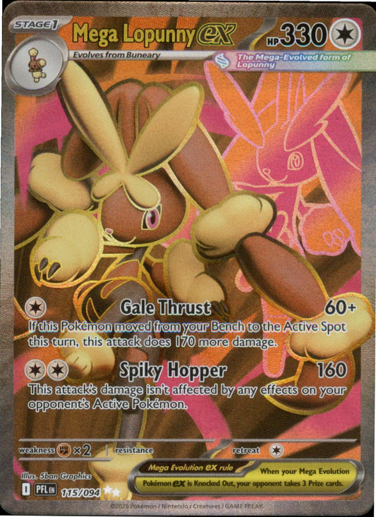 Pokemon Mega Lopunny ex Ultra Rare ME02: Phantasmal Flames 115/094 NM Holo