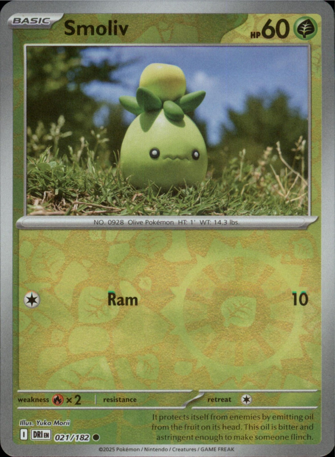Pokemon Smoliv Common SV10: Destined Rivals 021/182 NM Reverse Holo