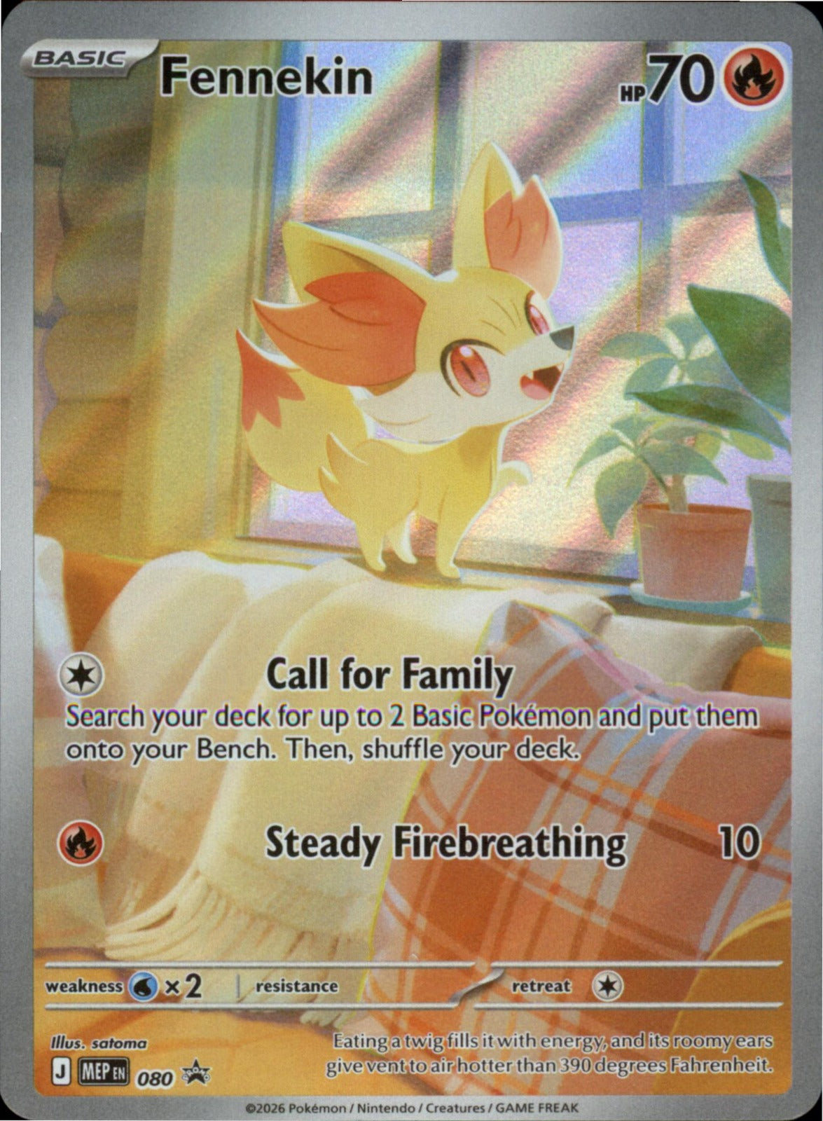 Pokemon Fennekin Promo ME: Mega Evolution Promo 080 NM Holo