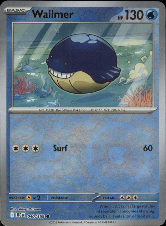 Pokemon Wailmer Common SV09: Journey Together 040/159 NM Reverse Holo