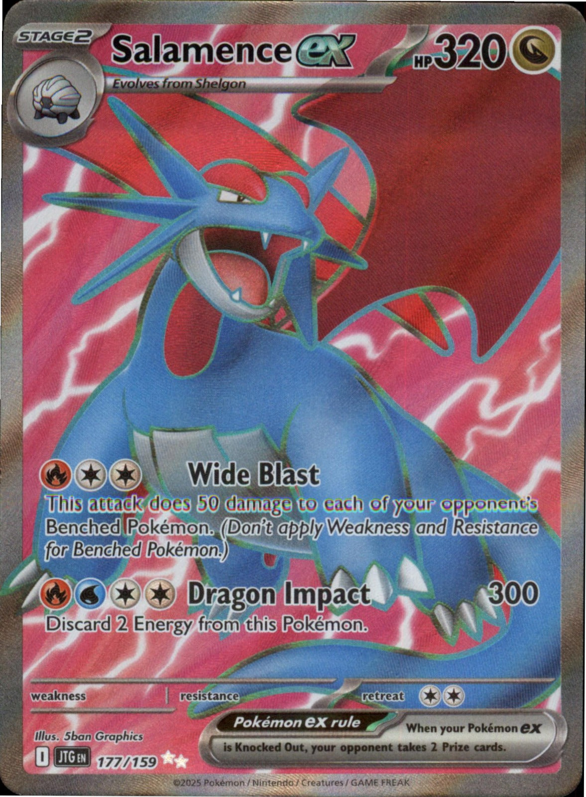 Pokemon Salamence ex Ultra Rare SV09: Journey Together 177/159 NM Holo