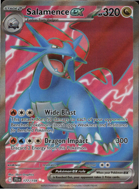 Pokemon Salamence ex Ultra Rare SV09: Journey Together 177/159 NM Holo