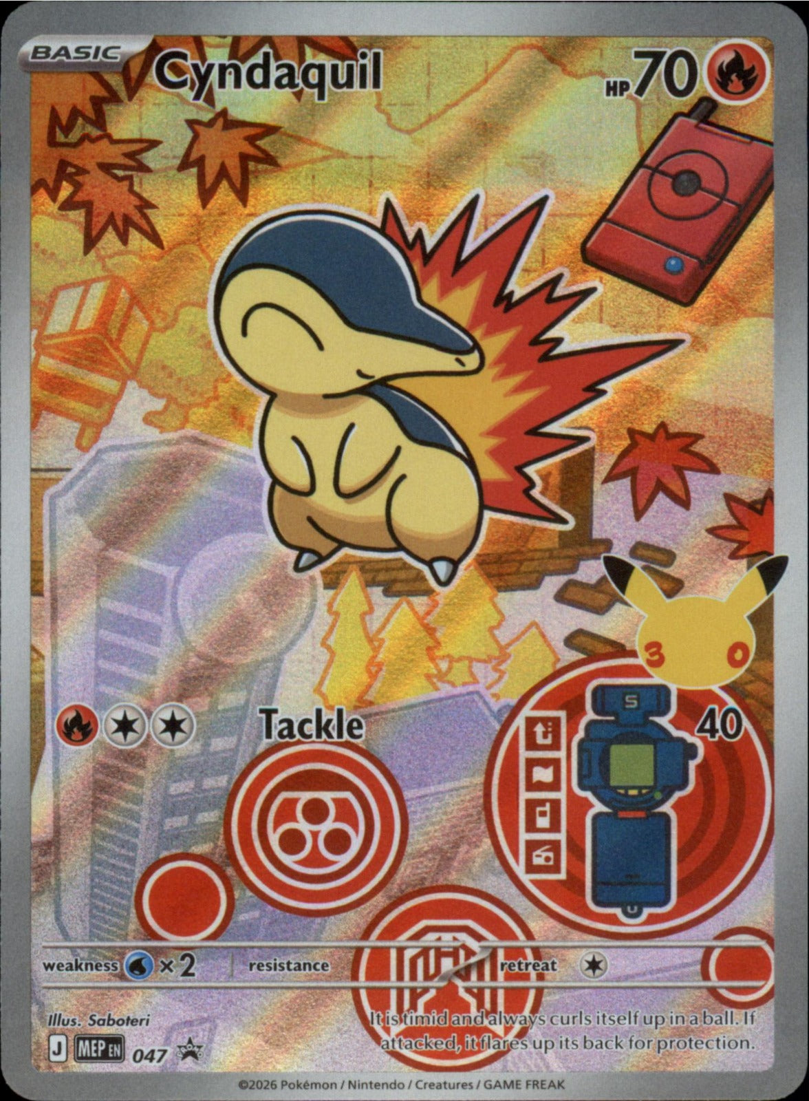 Pokemon Cyndaquil Promo ME: Mega Evolution Promo 047 NM Holo