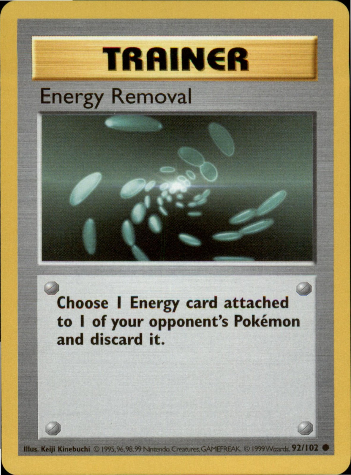 Pokemon Energy Removal Common Base Set (Shadowless) 092/102 NM Unlimited