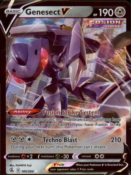 Pokemon Genesect V Ultra Rare SWSH08: Fusion Strike 185/264 NM Holo