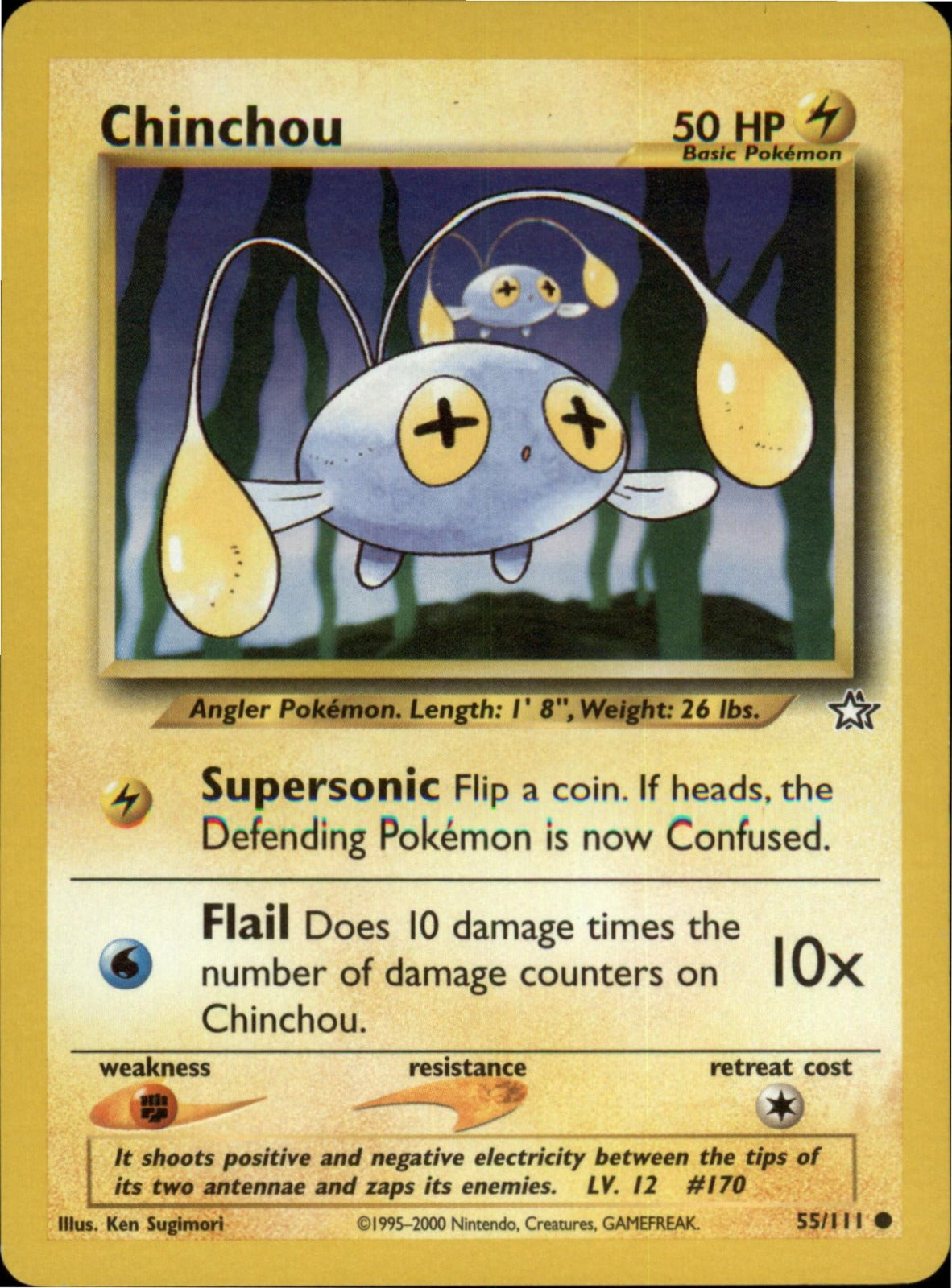Pokemon Chinchou Common Neo Genesis 055/111 NM