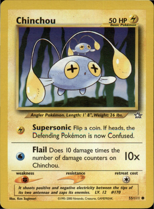 Pokemon Chinchou Common Neo Genesis 055/111 NM