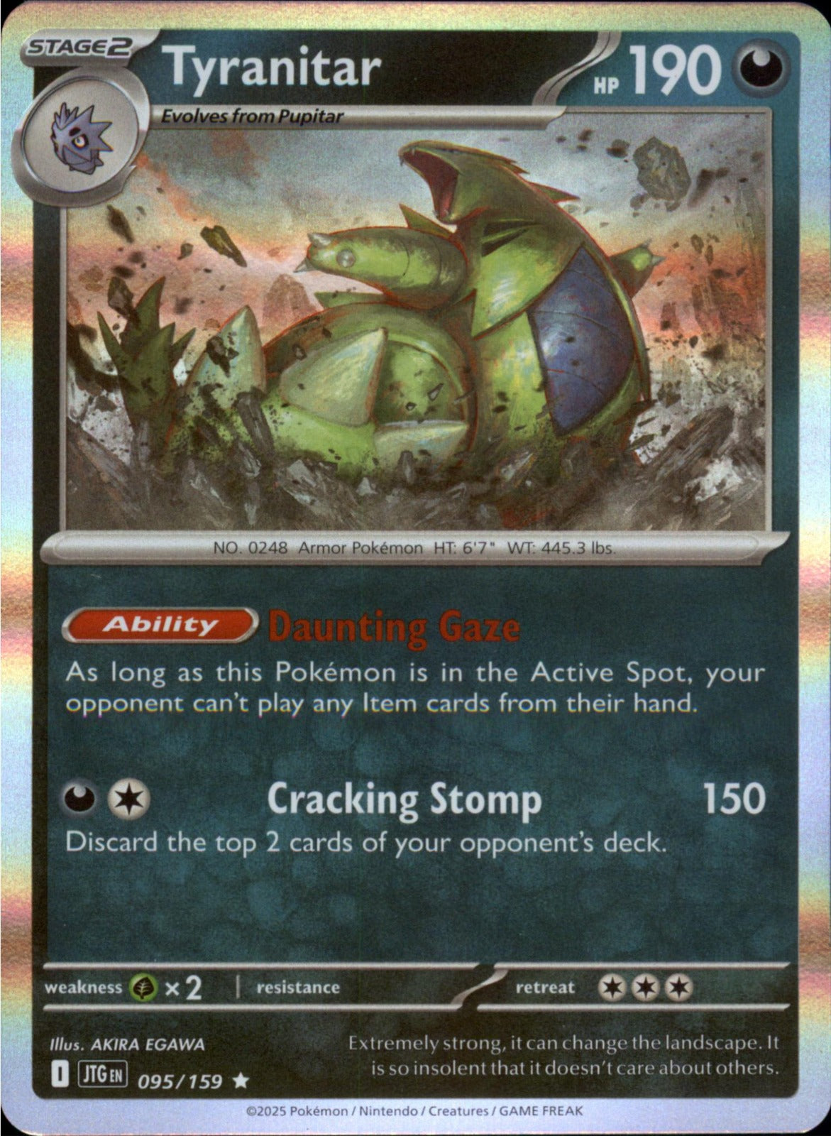 Pokemon Tyranitar Rare SV09: Journey Together 095/159 NM Holo