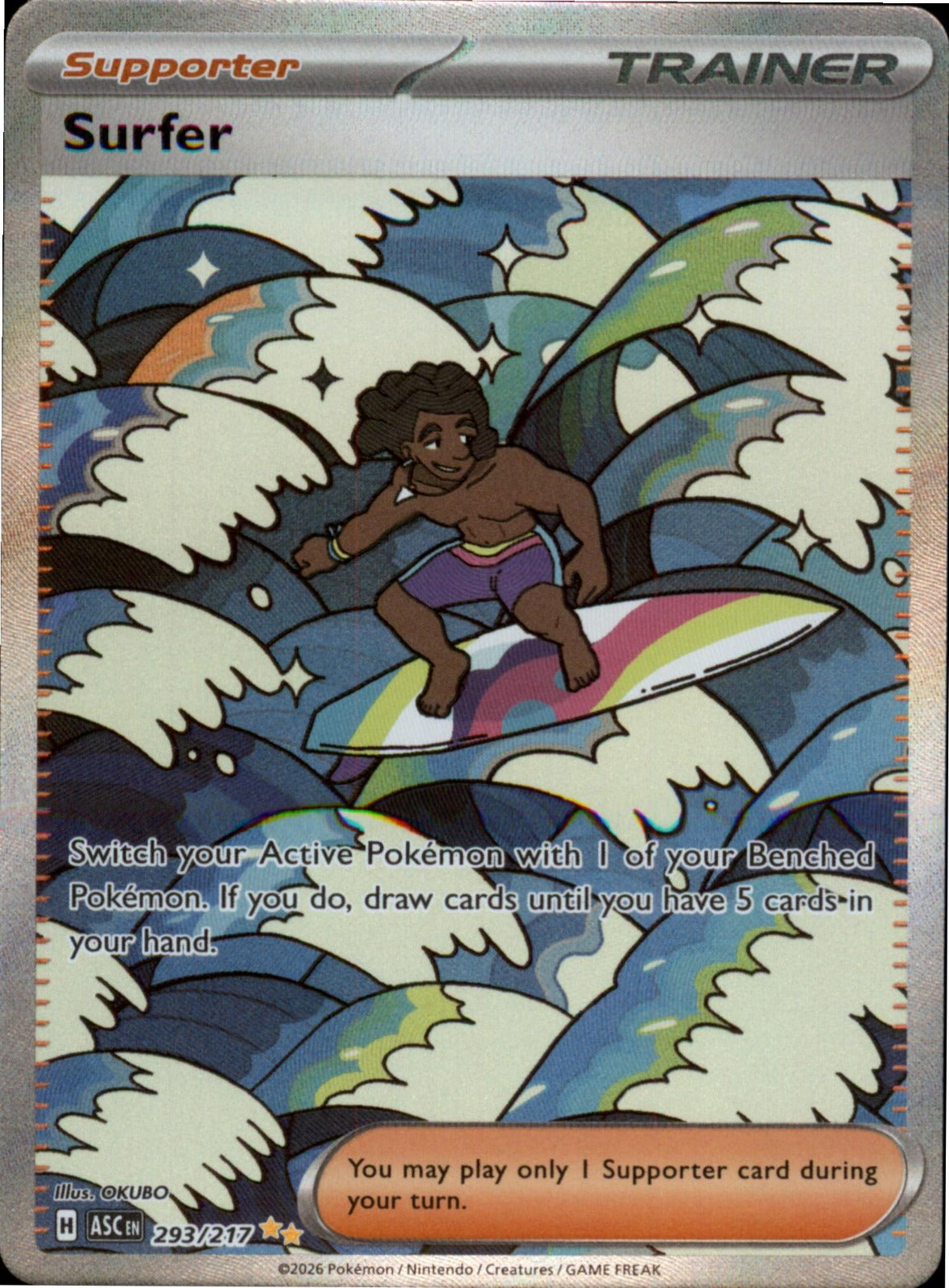 Pokemon Surfer Special Illustration Rare ME: Ascended Heroes 293/217 NM Holo