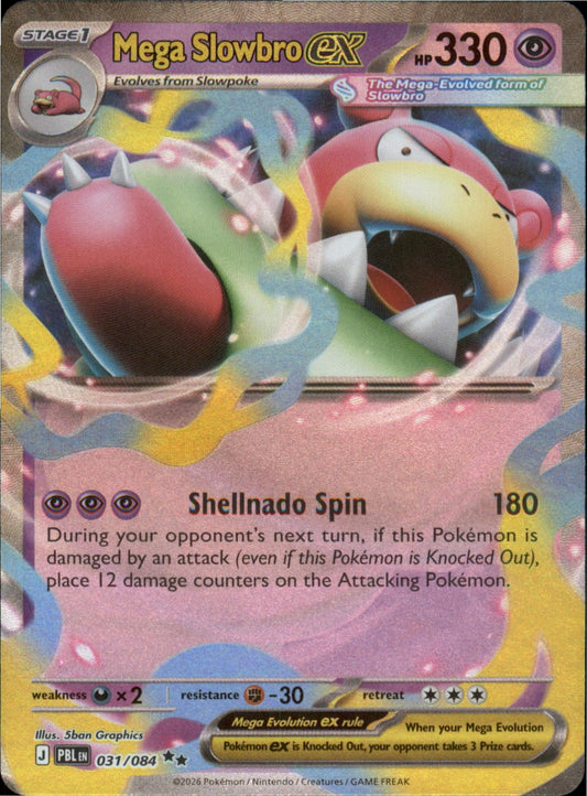 Pokemon Mega Slowbro ex Double Rare ME05: Pitch Black 031/084 NM Holo