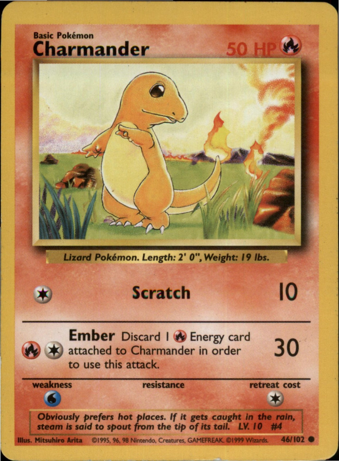 Pokemon Charmander Common Base Set 046/102 LP