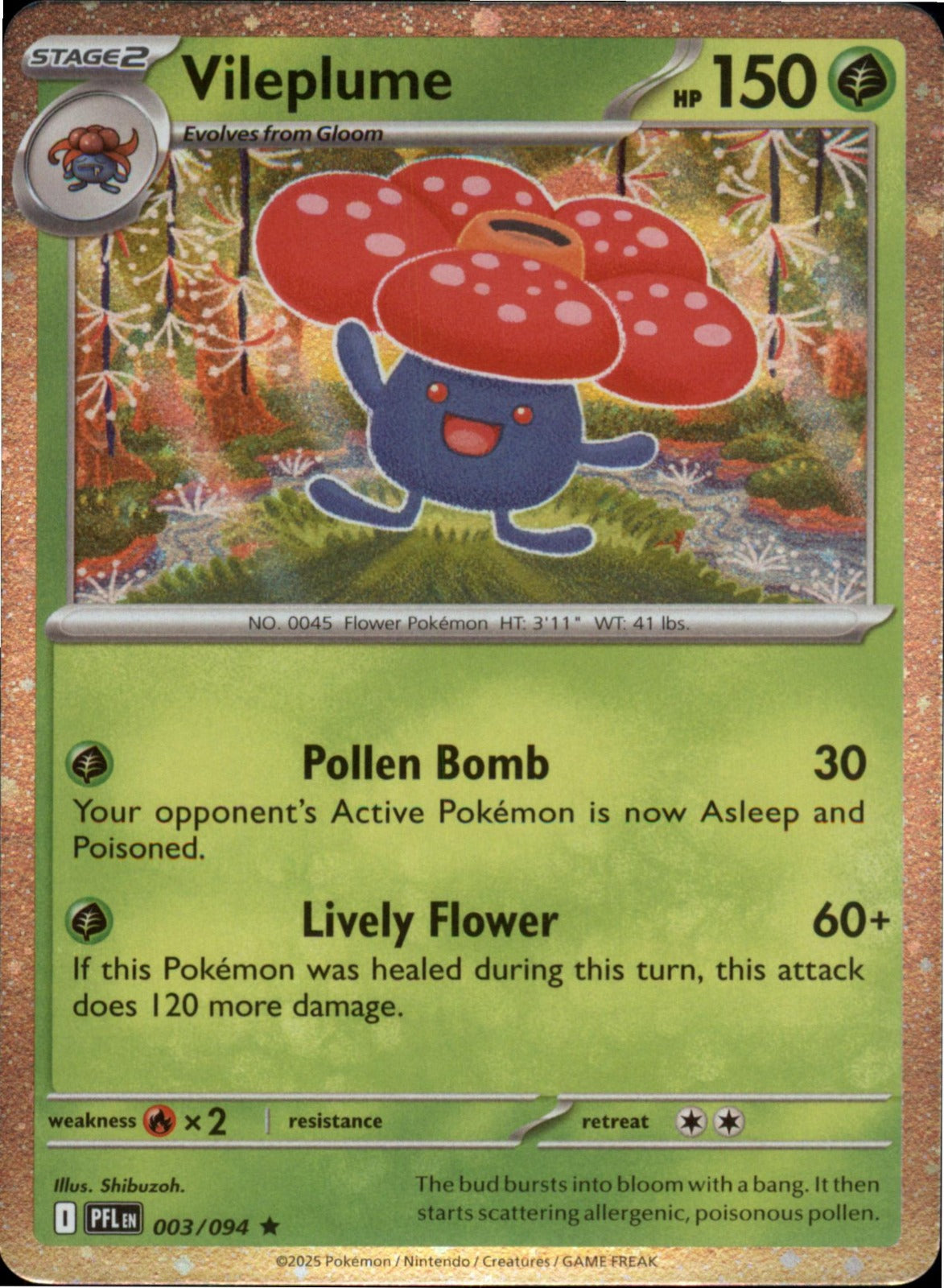 Pokemon Vileplume (Cosmos Holo)  003/094 NM Holo