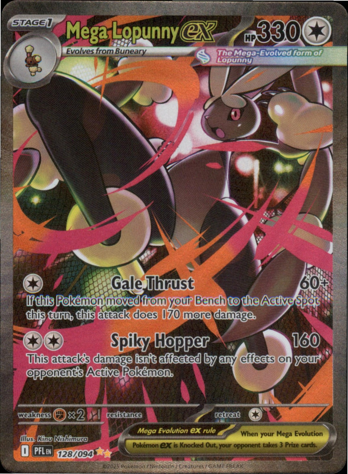 Pokemon Mega Lopunny ex Special Illustration Rare Phantasmal Flames 128/094 NM